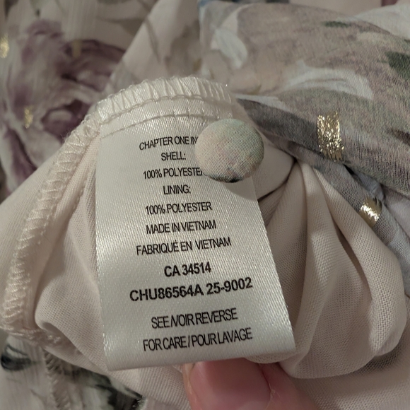 Autres Filles Floral With Gold Flakes Blouse Size 1X - Picture 4 of 5